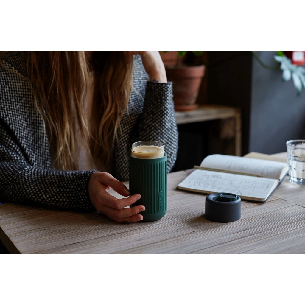 Black+Blum Reisbeker Glas 0,34 L - Grijs - Lekvrij, Smaakneutraal & Duurzaam