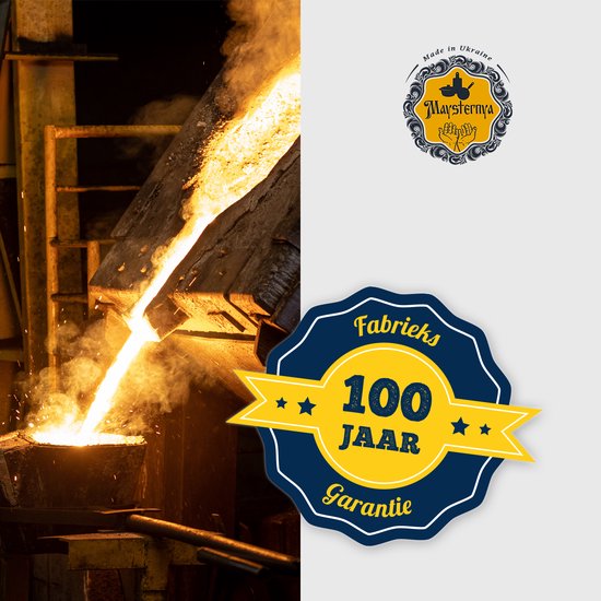 Maysternya Gietijzeren Koekenpan met houten handvat - Ø 24 x 4 cm