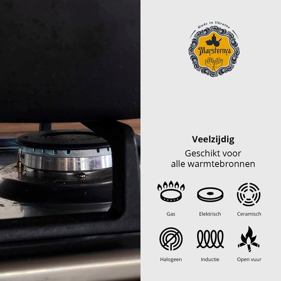 Maysternya Gietijzeren Koekenpan met houten handvat - Ø 24 x 4 cm