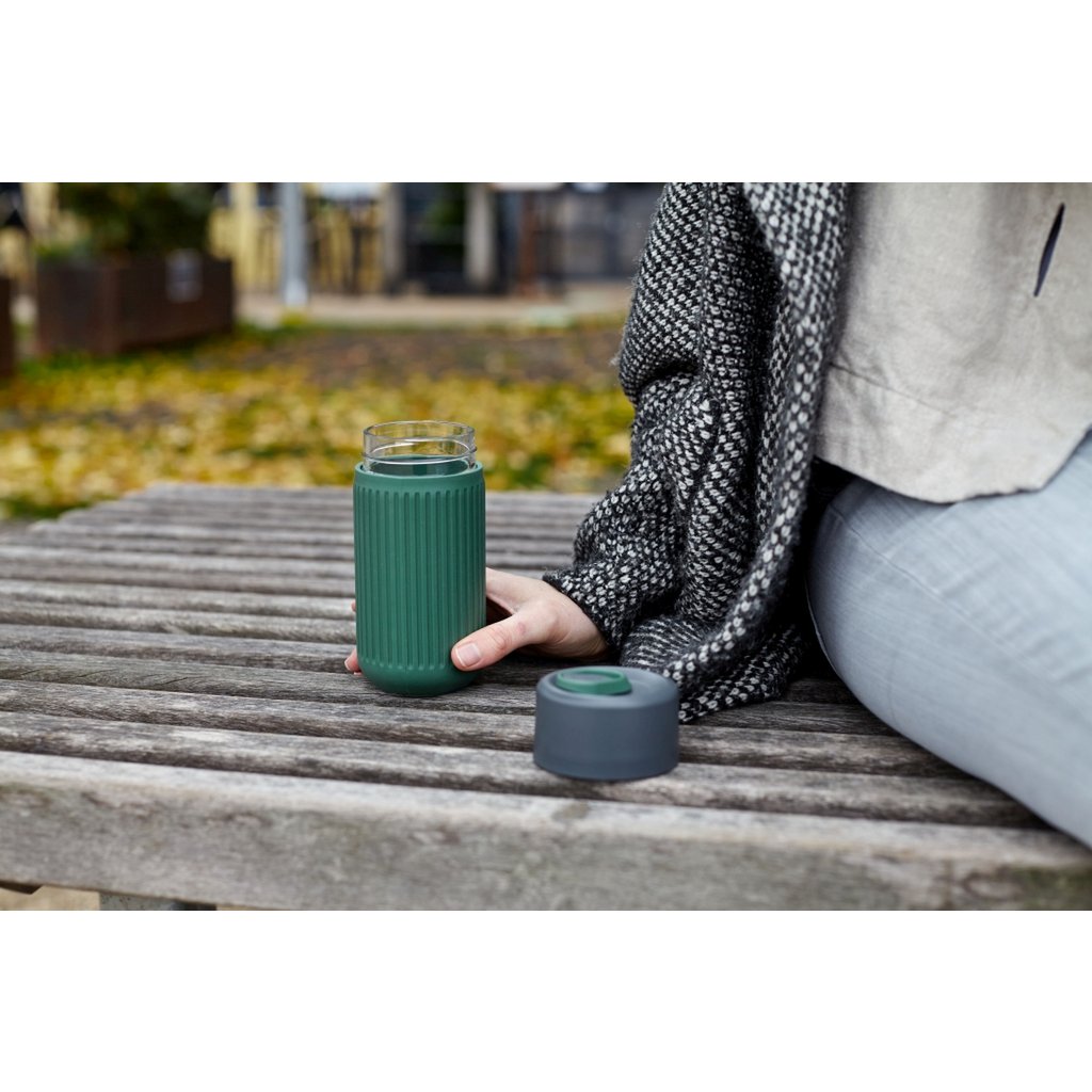 Black+Blum Reisbeker Glas 0,34 L - Groen - Lekvrij, Smaakneutraal & Duurzaam