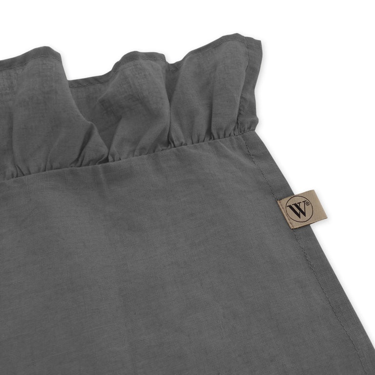 Walra Tafelkleed Lovely Linen Ruffles - 140x320cm - Antraciet