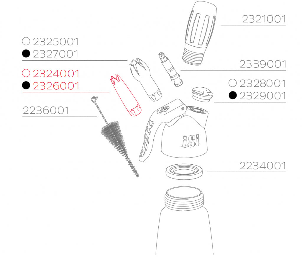iSi Spuitmond standaard Dessert Whip - Zwart
