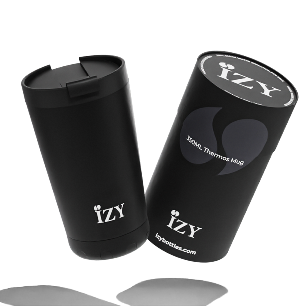 IZY Thermomok 350ML - Zwart | Herbruikbare Koffiebeker To Go - The Originals Collectie