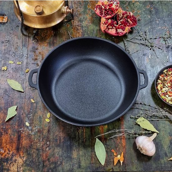 Maysternya Gietijzeren Barbecuepan met handvaten - Ø 34 x 4 cm