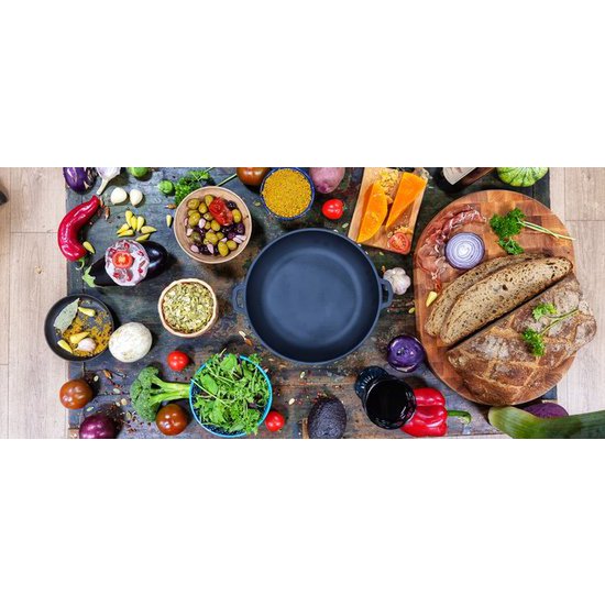 Maysternya Gietijzeren Barbecuepan met handvaten - Ø 34 x 4 cm