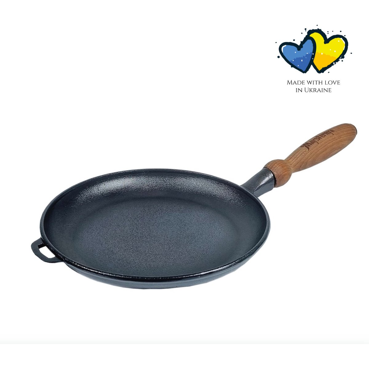 Maysternya Gietijzeren Pannenkoekenpan met houten handvat - Ø 24 x 2.5 cm