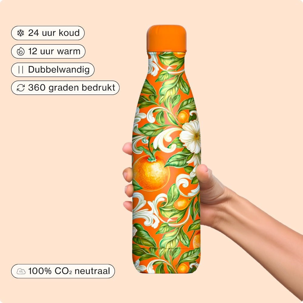 IZY Drinkfles - Fiore d’Arancia - Duurzame Thermofles 500ML - Siciliaanse Zomer