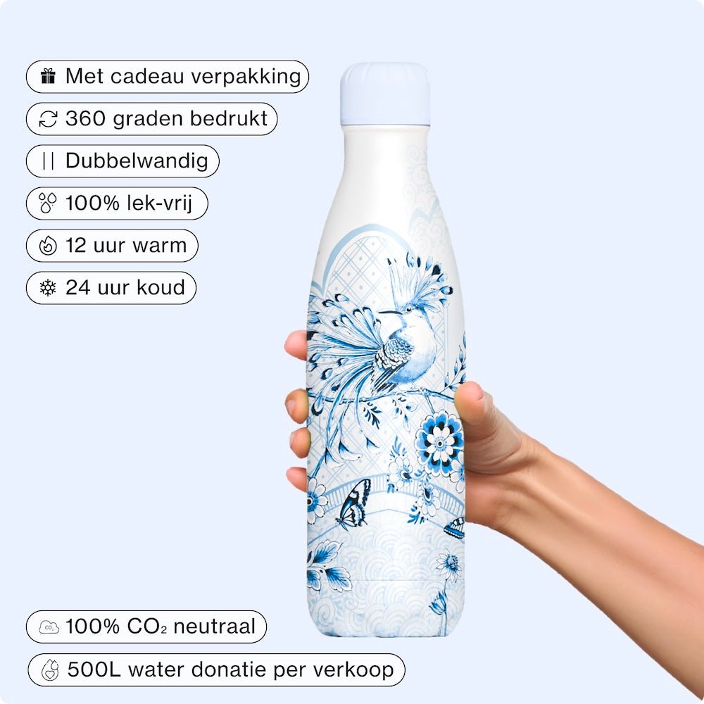 IZY Drinkfles Soft Azure | 500ML Luxe & Duurzame Thermofles - Modern Mastery Collectie