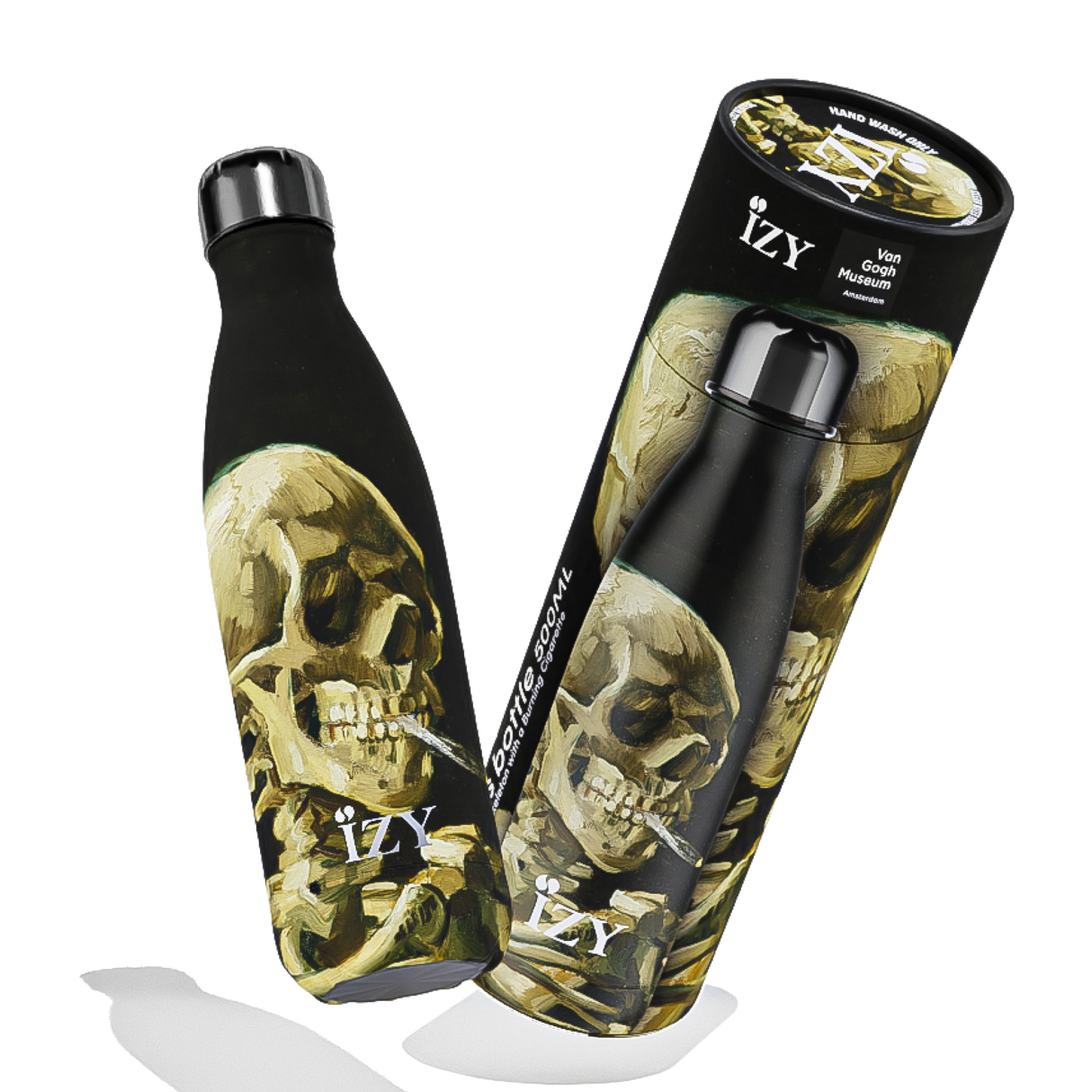 IZY Thermofles - Kop van een Skelet | Kunstzinnige RVS Drinkfles 500ML - The Artists Prints