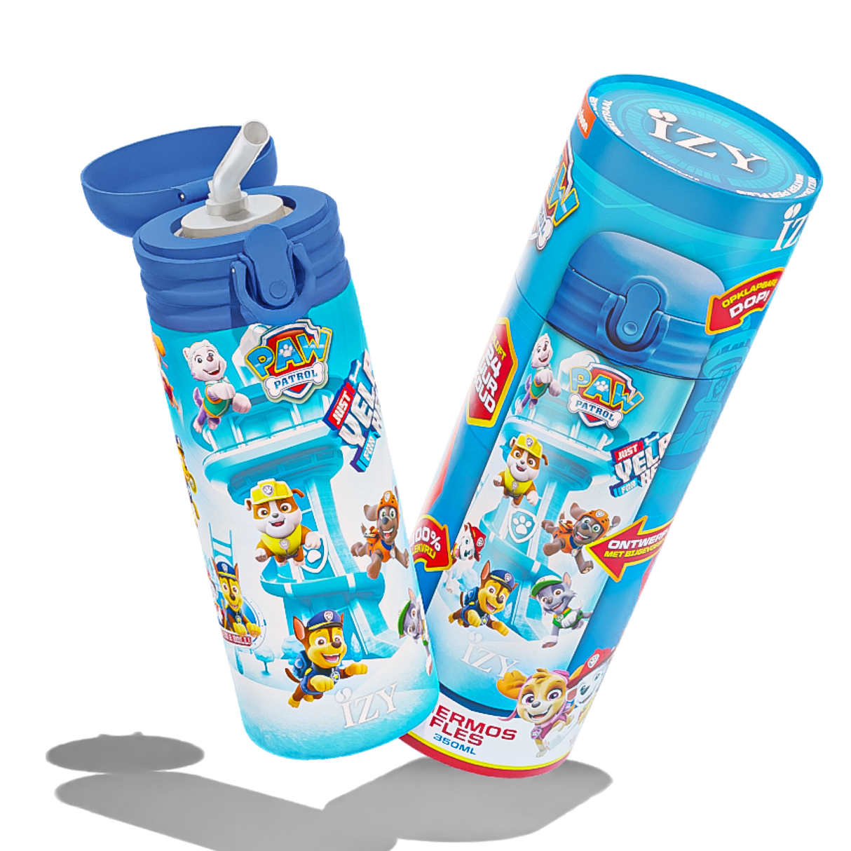 IZY Kids Drinkfles - Refresh Blue | 350ML Lekvrije RVS Fles voor Kinderen - Paw Patrol