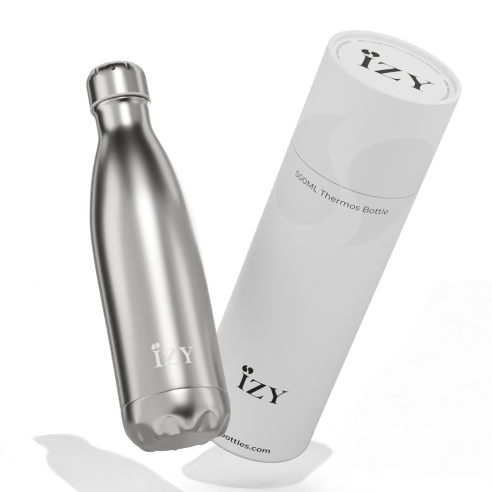 IZY Drinkfles - Zilver | 500ML - Thermofles To Go - The Originals Collectie