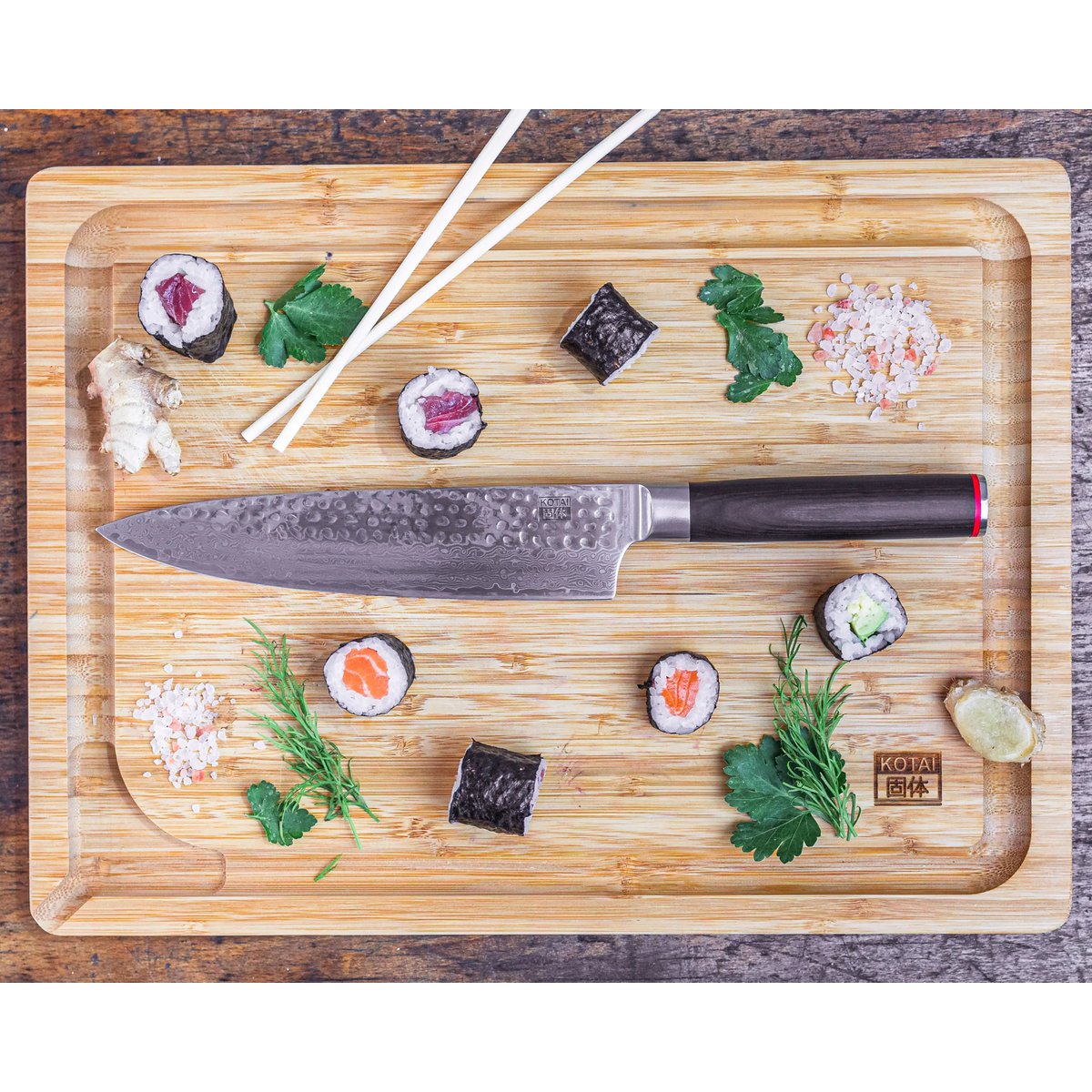 Kotai Bamboe Snijplank – Sapgroef & Verborgen Handvatten (40 x 30 cm)