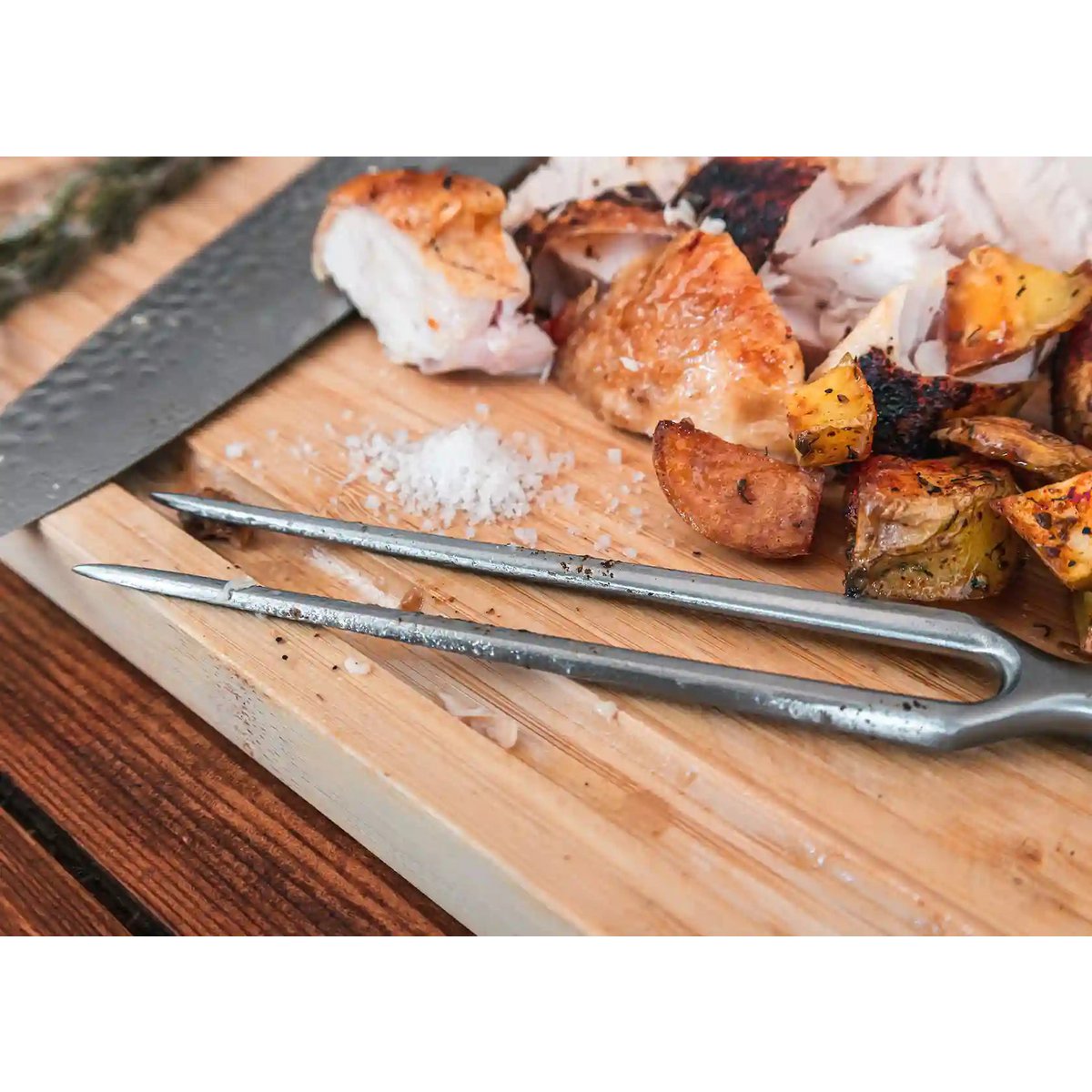 Kotai Vleesvork 27 cm – Voor Het Hanteren Van Vlees Met Precisie - Geleverd in een Luxe bamboe geschenkverpakking