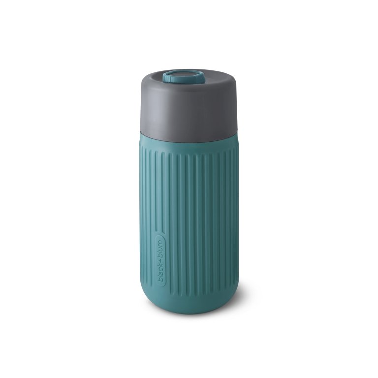 Black+Blum Reisbeker Glas 0,34 L - Blauw - Lekvrij, Smaakneutraal & Duurzaam
