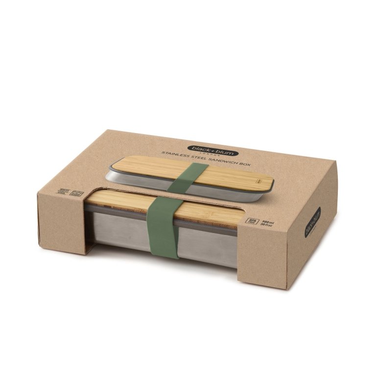 Black+Blum Broodtrommel - Groen - 223×150×52 mm | Stijlvol, duurzaam & multifunctioneel