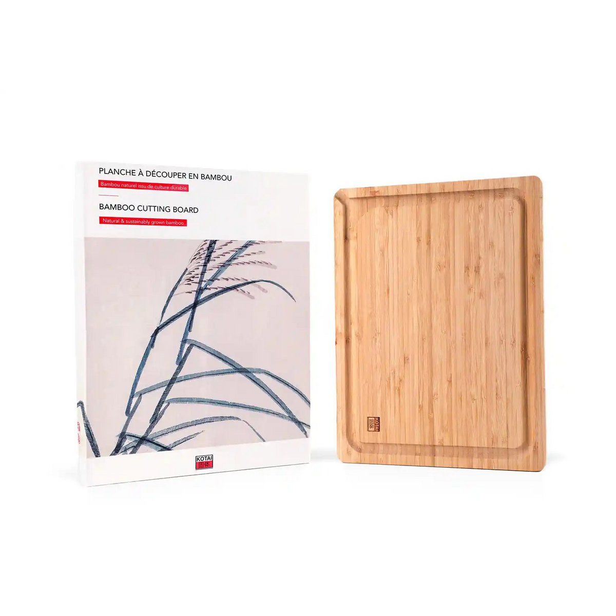 Kotai Bamboe Snijplank – Sapgroef & Verborgen Handvatten (40 x 30 cm)