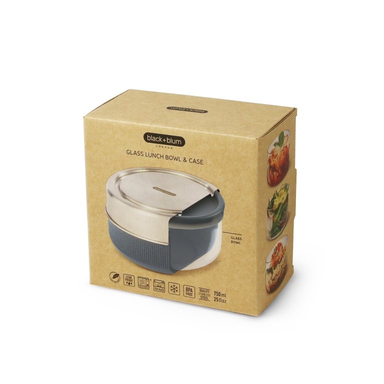 Black+Blum Glazen Lunchbox Bruin – Kom 750 ml – Lekvrij, Duurzaam & Stijlvol