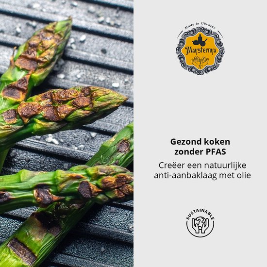 Maysternya Gietijzeren Grillpan vierkant - 28 x 28 x 4 cm