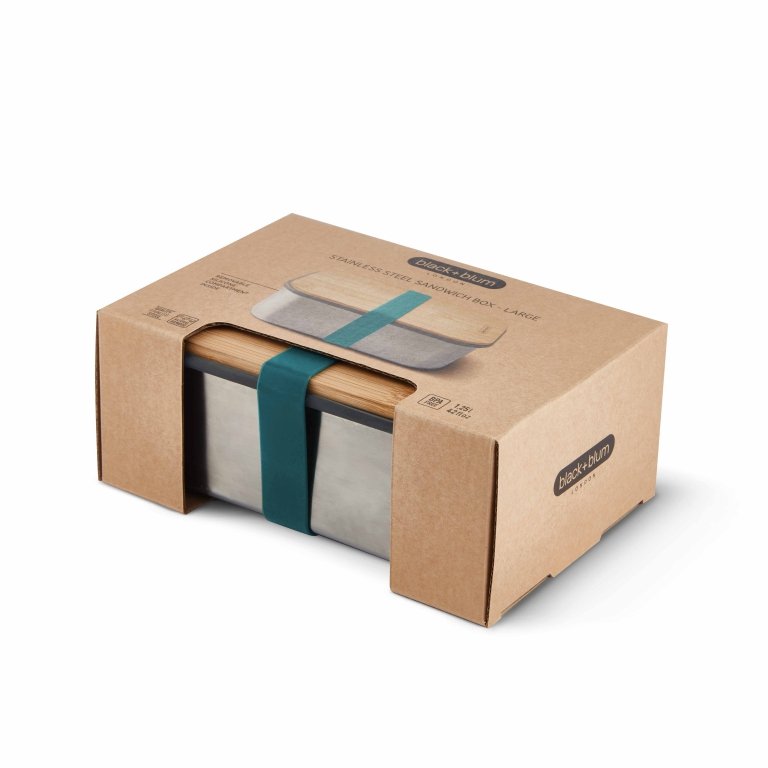 Black+Blum Broodtrommel - Blauw - 190 × 135 × 75 mm | Duurzaam, Lekvrij & Multifunctioneel