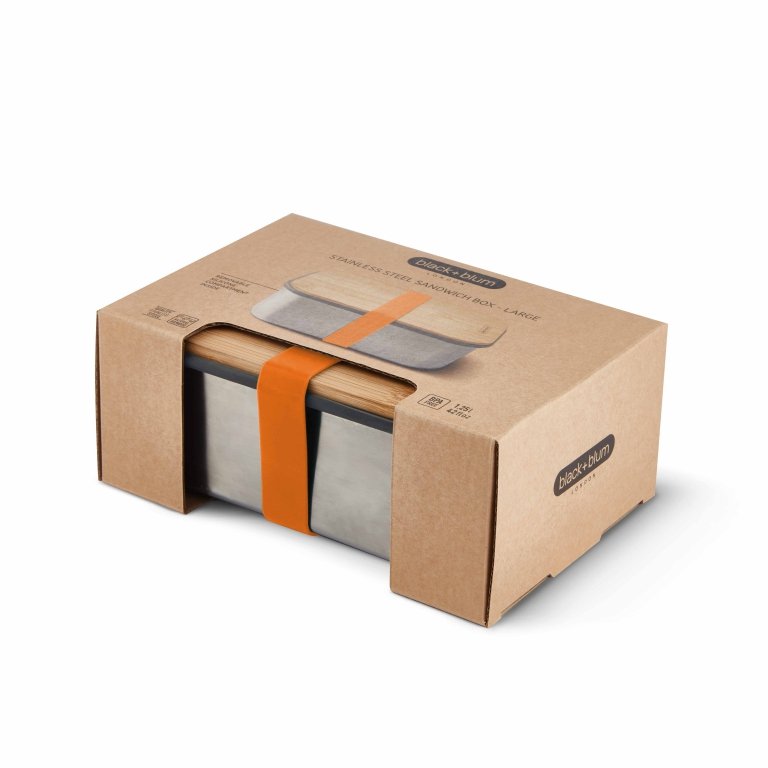 Black+Blum Broodtrommel - Oranje - 190 × 135 × 75 mm | Duurzaam, Lekvrij & Multifunctioneel