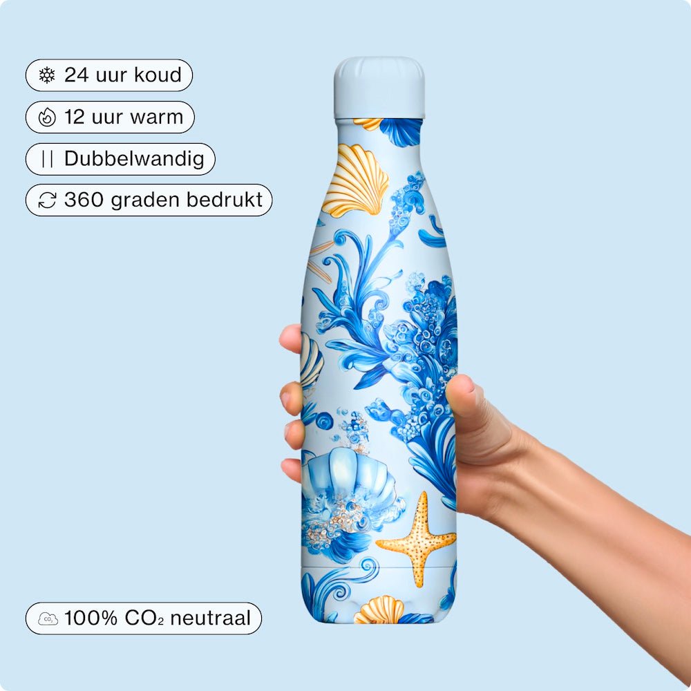 IZY Drinkfles - Blu Marina - Duurzame Thermofles 500ML - Siciliaanse Zomer