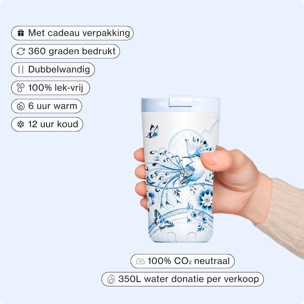 IZY Thermomok - Soft Azure - 350ML Design Koffiebeker To Go - Modern Mastery Collectie