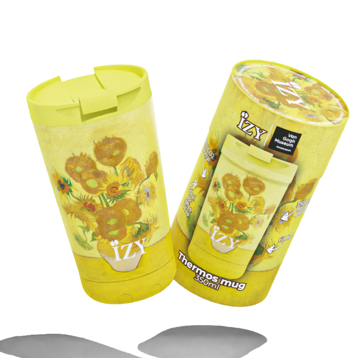 IZY Thermomok - Zonnebloemen | Kunstzinnige Koffiebeker To Go 350ML- The Artists