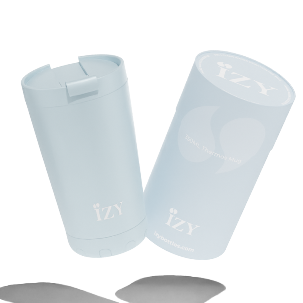 IZY Thermomok 350ML - Licht Blauw | Herbruikbare Koffiebeker To Go - The Originals Collectie