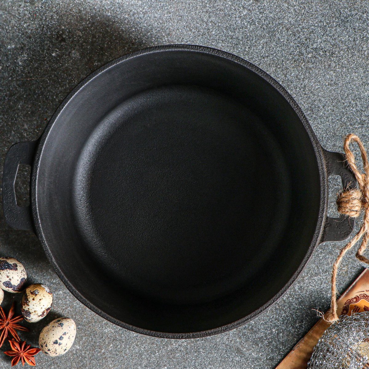 Maysternya Gietijzeren Braadpan met glazen deksel - 5 Liter