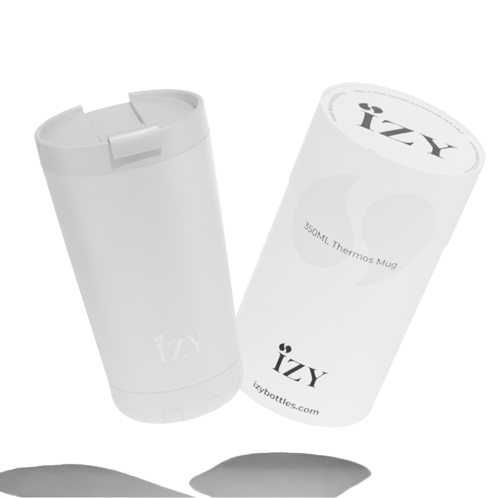 IZY Thermomok 350ML - Wit | Herbruikbare Koffiebeker To Go - The Originals Collectie