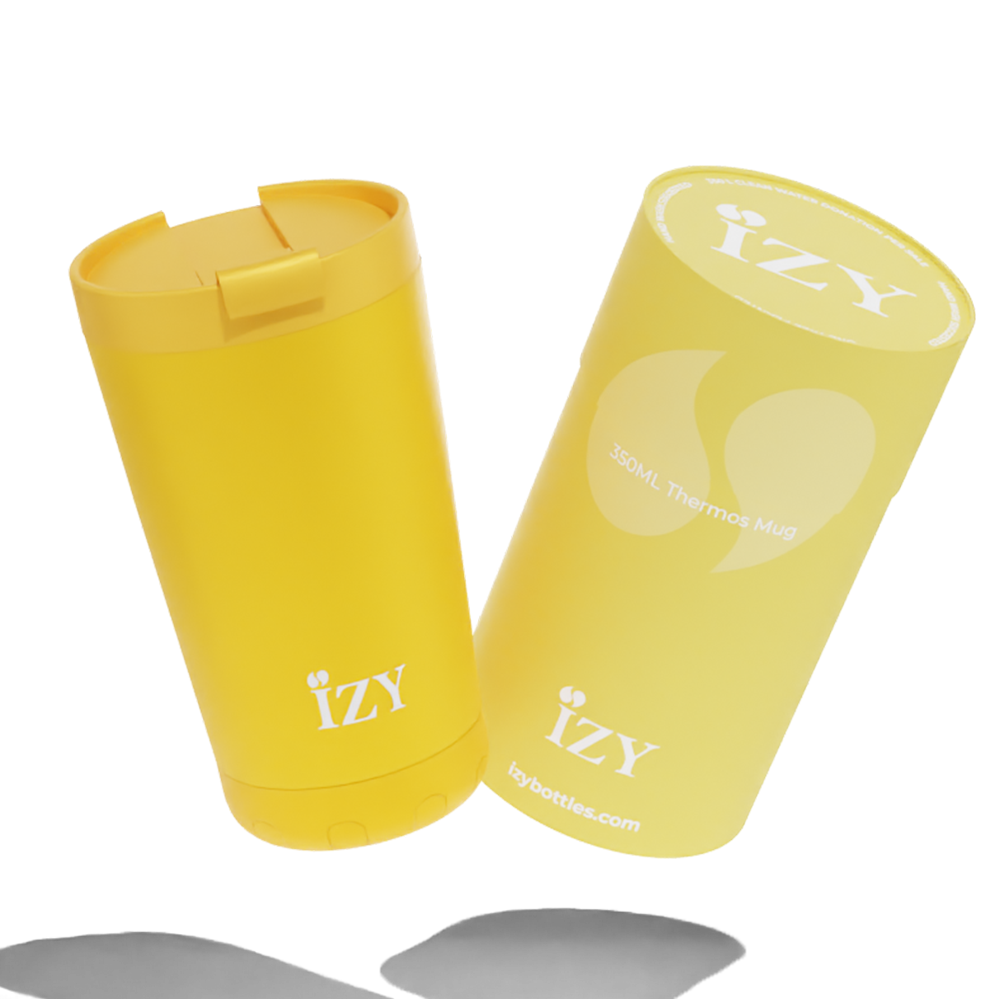 IZY Thermomok 350ML - Geel | Herbruikbare Koffiebeker To Go - The Originals Collectie