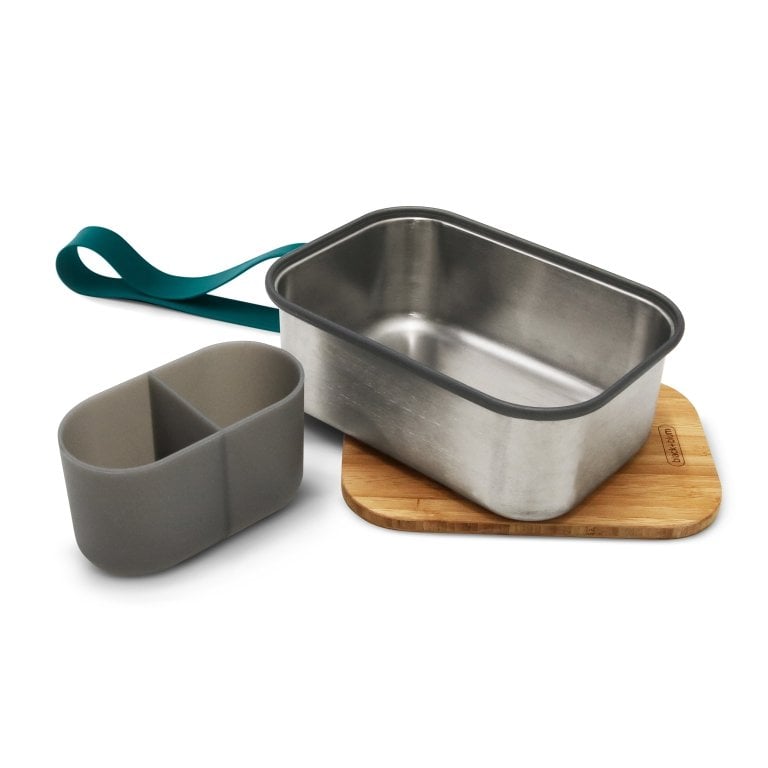 Black+Blum Broodtrommel - Blauw - 190 × 135 × 75 mm | Duurzaam, Lekvrij & Multifunctioneel