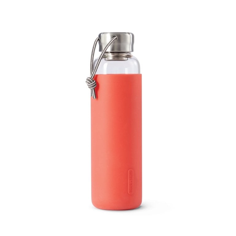 Black+Blum Glas Waterfles 0,6 L - Rood - 100 % Lekvrij, Elegantie & Duurzaamheid