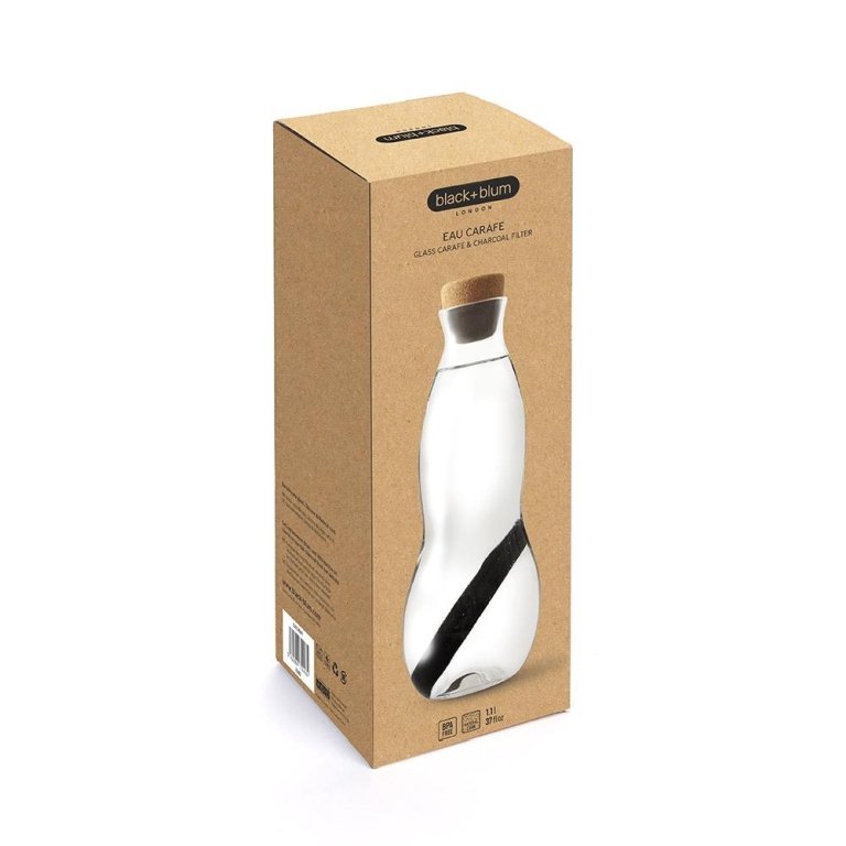 Black+Blum Eau Waterkaraf met Filter – 1,1 L | Elegant, Natuurlijk & BPA‑vrij