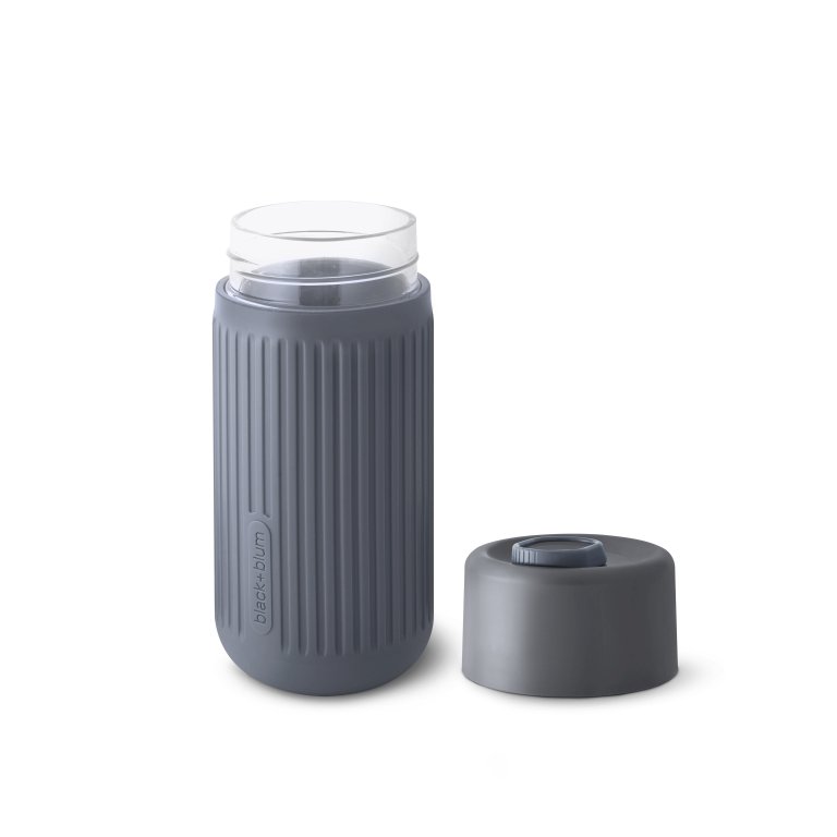 Black+Blum Reisbeker Glas 0,34 L - Grijs - Lekvrij, Smaakneutraal & Duurzaam